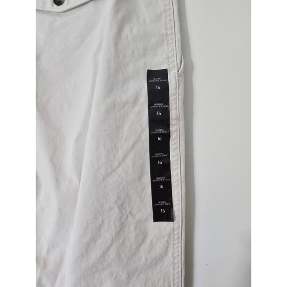 Banana Republic High Rise Authentic Chino Cream NWT Casual Cotton Size 16 - Picture 8 of 8